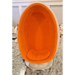 American Girl Doll Julie's Retro Egg Chair Orange Cushion Built In Speakers
